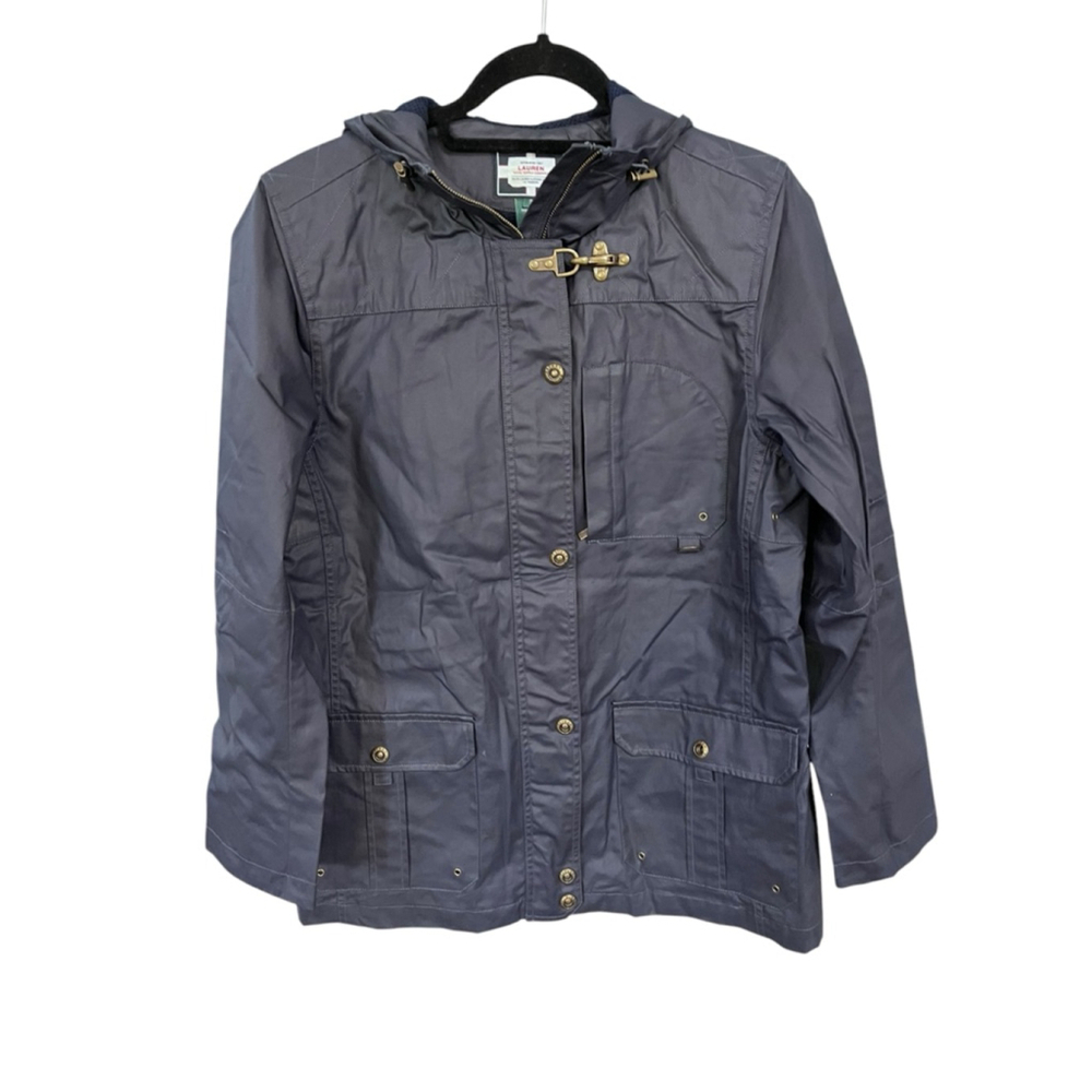 Ralph Lauren Naval Supply Company Waxed Navy Blue Jacket Coat Women's Size Small